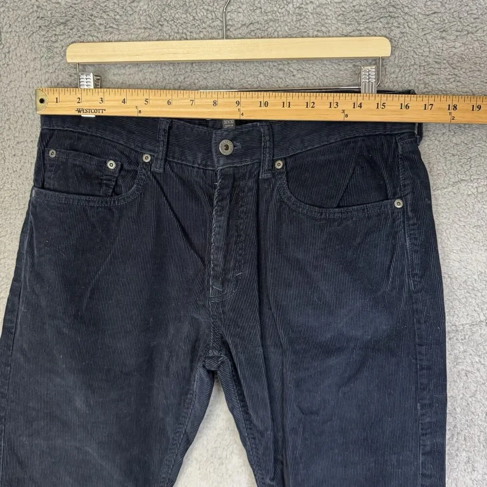 S Banana Republic Corduroy Pants Mens 32x32 Blue Straight Fit Dress Chino‎ Pima